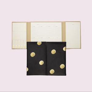 Kate Spade New York Black/Gold Professional Desktop Set, Scatter Dot